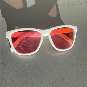 White Goodr Sunglasses with Pink Lenses